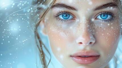 Nanotechnology in skincare products improving skin texture and appearance, elegant and luxurious style