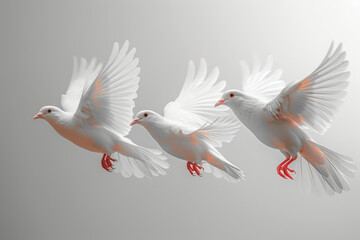 A flock of birds flying together, supporting each other in flight. Concept of strength in unity. Generative Ai.