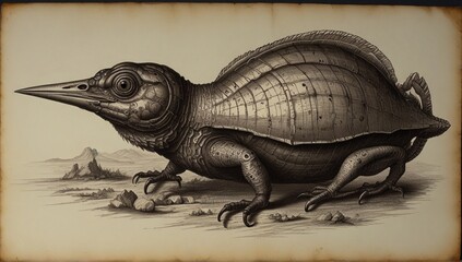Two hundred years old lizard portrait 