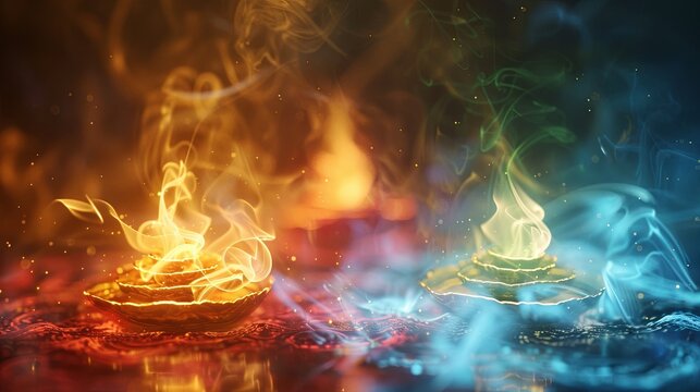 flowing energies within the human body, visualizing the concept of balance and the impact of Ayurvedic practices on physical and mental health