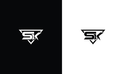 Creative strong initial letter sk logo vector concept