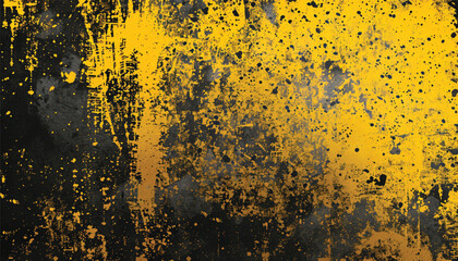Abstract yellow and black rough grunge texture background