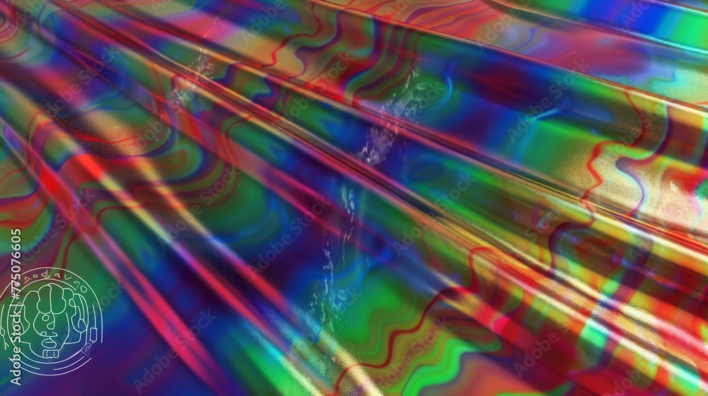 Poster bright abstract background with multi-colored holographic tints simulating foil and rainbow. concept