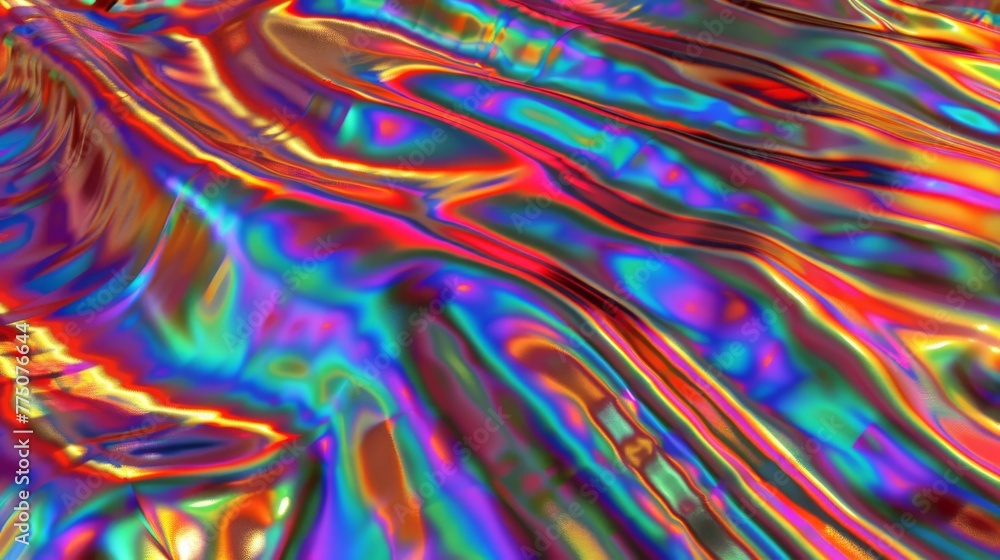 Poster bright abstract background with multi-colored holographic tints simulating foil and rainbow. concept