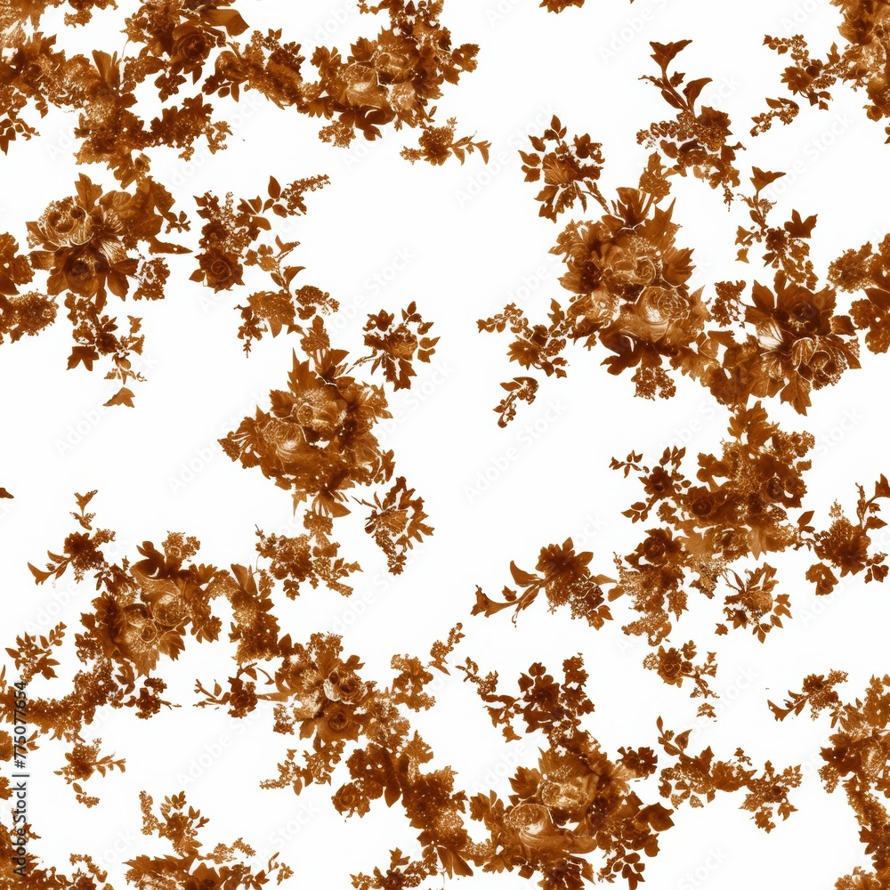 Poster textile pattern with a pattern of multi-colored ornate plants and leaves on a light background. conc