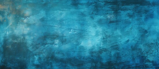 A serene artwork depicting a wall painted in shades of blue and green complemented by a crisp white border - obrazy, fototapety, plakaty