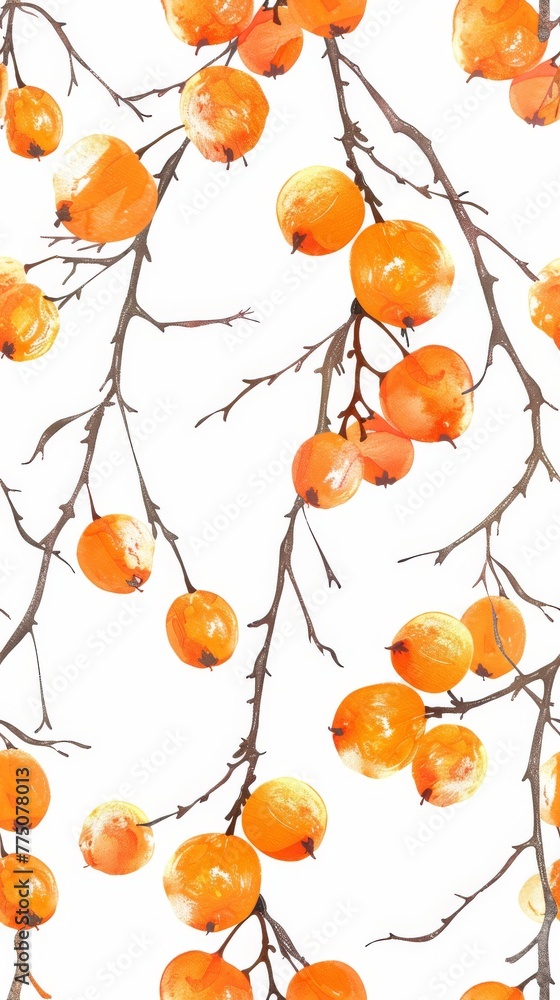 Poster textile pattern with a pattern of multi-colored ornate plants and leaves on a light background. conc