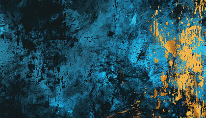 abstract blue background with grunge texture and paint splashes - obrazy, fototapety, plakaty