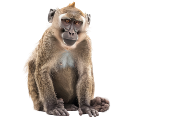 Baboon Musings: Delving into Monkey Behavior isolated on transparent Background
