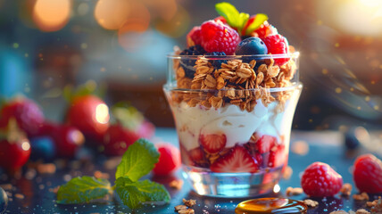 Image of a yogurt parfait with fruits and granola