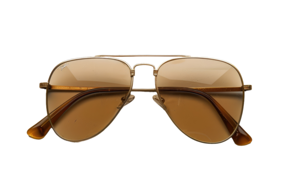 Avant-Garde Brown Trapezoidal Aviator Shades isolated on transparent Background