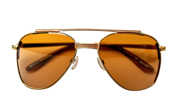Flat Peak Trapezoidal Sunnies in Brown Hue isolated on transparent Background