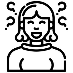 avatar question mark. vector single icon with a dashed line style. suitable for any purpose. for example: website design, mobile app design, logo, etc.