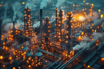 Obraz premium Digitalization industry concept. Automated and technology process