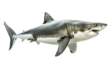 Majestic White Shark isolated on transparent Background