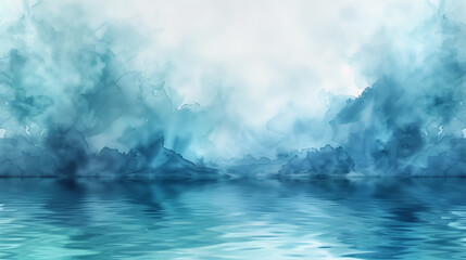 Abstract watercolor paint background by teal color blue and green with liquid fluid texture for background, banner.