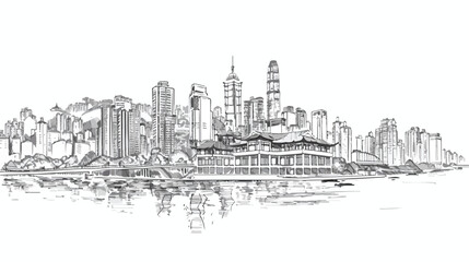 Building view with landmark of Chongqing 