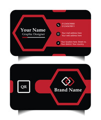 Modern business card print templates. Personal visiting card with company logo. Vector illustration. Stationery design