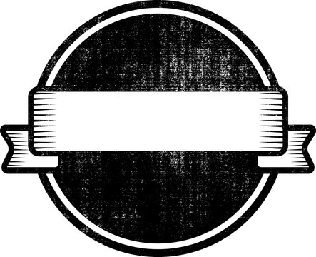 Large distressed vintage badge emblem with a transparent background