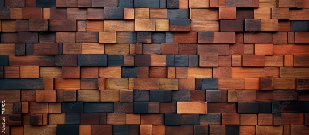 Poster various vibrant blocks of different colors are closely positioned on a textured wooden wall, creatin