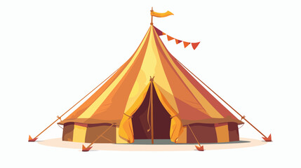 Cartoon traditional tent flat vector isolated on white