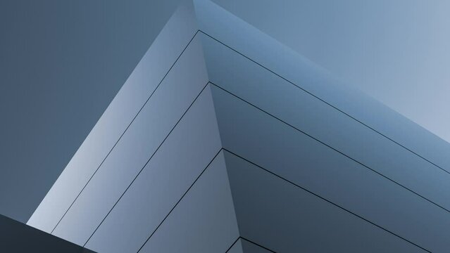 Block building, night, structure minimalism architecture design,wall,animation.3D render