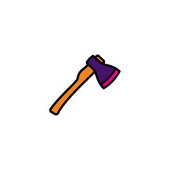 Original vector illustration. The contour icon of a hiking hatchet.