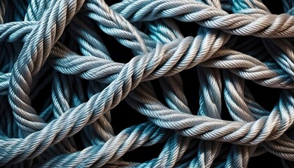 Old boat rope art abstract illustration backdrop, AI generated