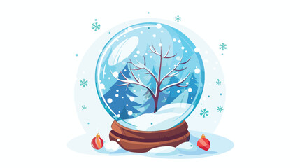 Crystal ball snow celebration merry christmas vector