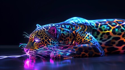 jaguar in neon
