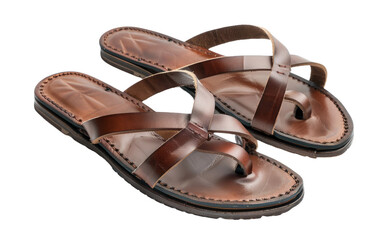 Naklejka premium Leather Footwear Fashion: Sandal Statement isolated on transparent Background