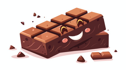 Cute happy chocolate bar character. Funny smiling 