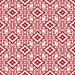 red and white ethnic kazakh carpet seamless regular pattern, Asian kilem, carpet design, traditional ornament, colored hand drawn vector illustration