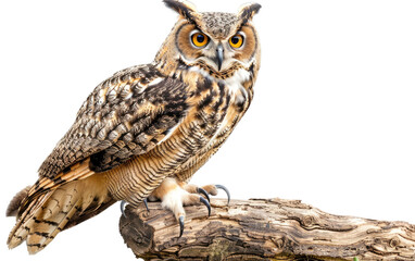 Fototapeta premium Owl's Roost: Woodland Watcher isolated on transparent Background