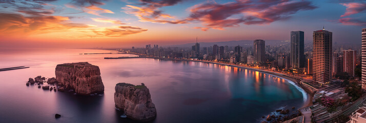 Naklejka premium Great City in the World Evoking Beirut in Lebanon