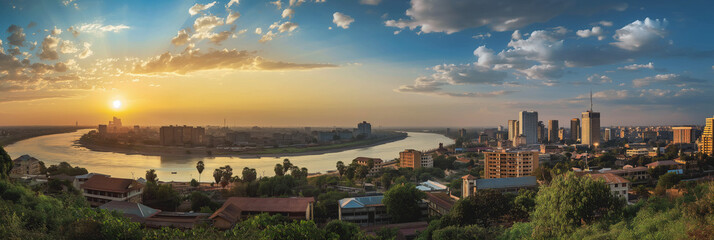 Great City in the World Evoking Bamako in Mali - obrazy, fototapety, plakaty