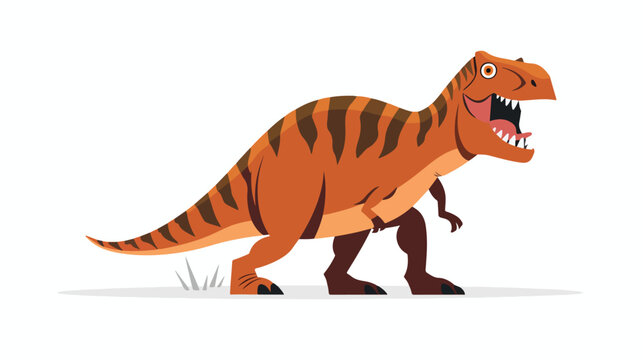 Fun dinosaur flat vector isolated on white background 
