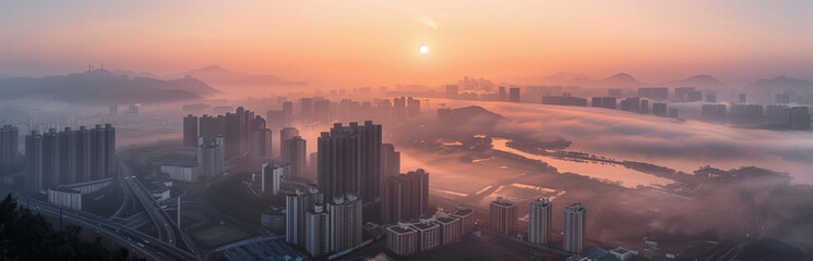 Sun rise , a city in China