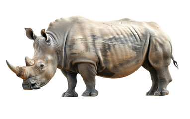 Fototapeta premium The Rhino: Nature's Marvel isolated on transparent Background