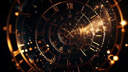 Construct a circle abstract background inspired by the concept of time, incorporating clock-like elements into the design