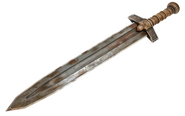 Roman Gladiator's Arsenal: The Steel Sword isolated on transparent Background