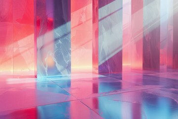 Abstract Photo of a Pink and Blue Room