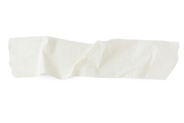 A line of white painter's tape cut on a blank background.