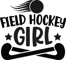 Field Hockey  Girl Vector, Field Hockey Illustration Clip Art