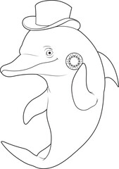 Dolphin Poker Poker chips Card game Animal Vector Graphic Art Illustration