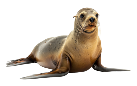 Seashore Sovereign: The Lion of the Sea isolated on transparent Background