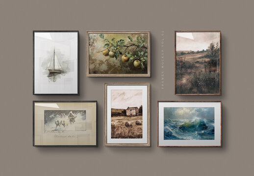 Frame Mockup Vintage Antique Vertical Horizontal 02