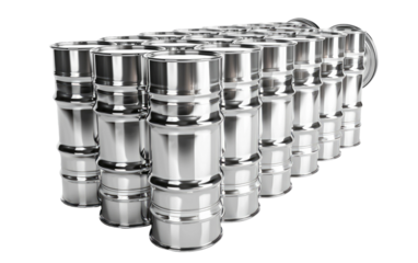Reflective Chrome Drums isolated on transparent Background