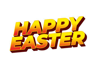 Naklejka na ściany i meble Happy easter. Text effect design in eye catching colors and 3 dimension style
