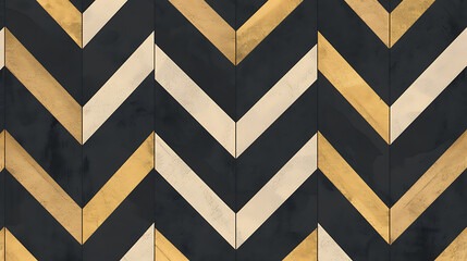 Simple chic black and gold minimalist repeating elegant pattern design with geometric sophisticated shapes. generative ai	
